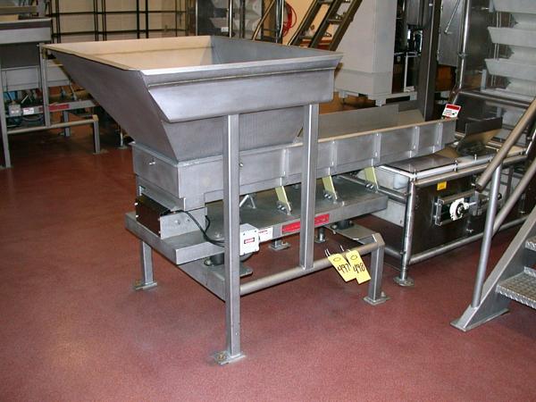 Vibratory Conveyor, Ser. #HC0282, 18'' W X 6' L w/hopper