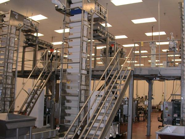 ging Lines, 34' L X 10' W X 10' H w/(2) sets of stairs, 6'' X 6'' legs, handrails, s.s. diamond