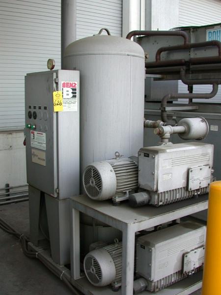 OO250-C406-1004 Pumps, Ser. #D14 336 & vacuum holding tank, 77'' tall X 26'' diam.