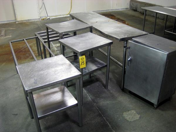 0" S.S. Table, (3) Tote Racks
