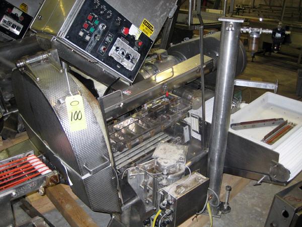 feed 7.5 h.p., 220/440 volts, 3 phase, all s.s. body & legs, w/paper sheeter, take-away conveyor,