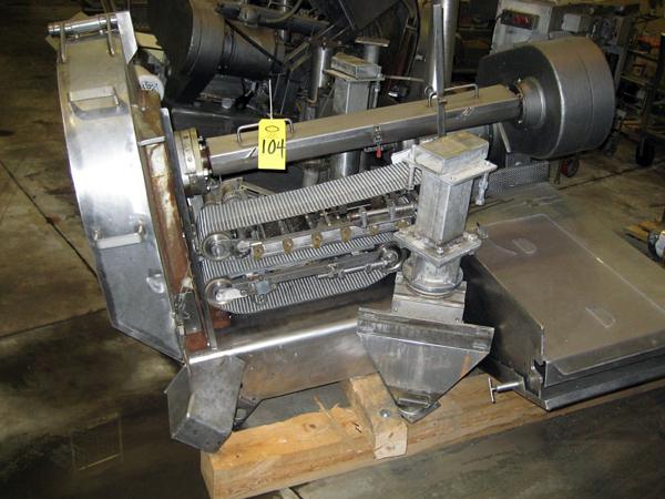 feed 7.5 h.p., 220/440 volts, 3 phase, all s.s. body & legs, w/paper sheeter & take-away conveyor