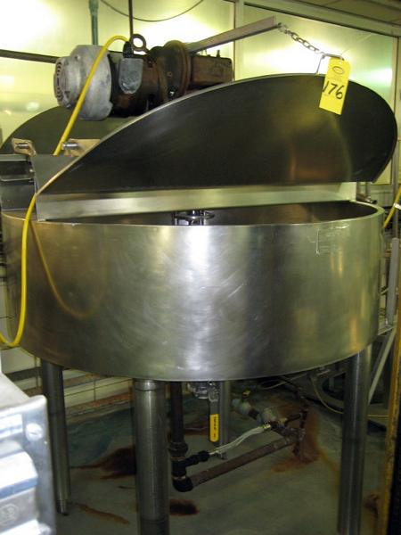 Kettle, Ser. #8515-P, 5' diam. X 22" deep, bottom space surface agitation, Teflon scrapers (all have