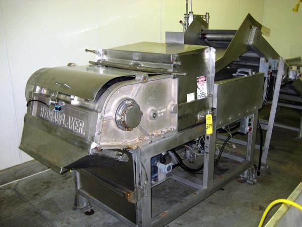 en meat flaker w/all s.s. block  infeed conveyor, 8' L X 2' W