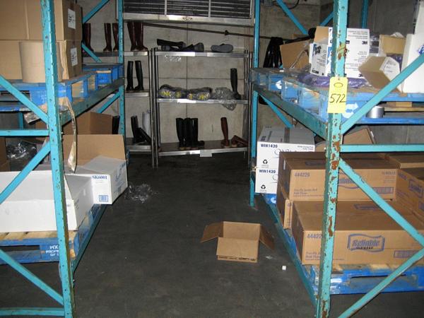 es: Rubber Boots, Paper Towels, Scotchbrite Pads, Pallet Racking