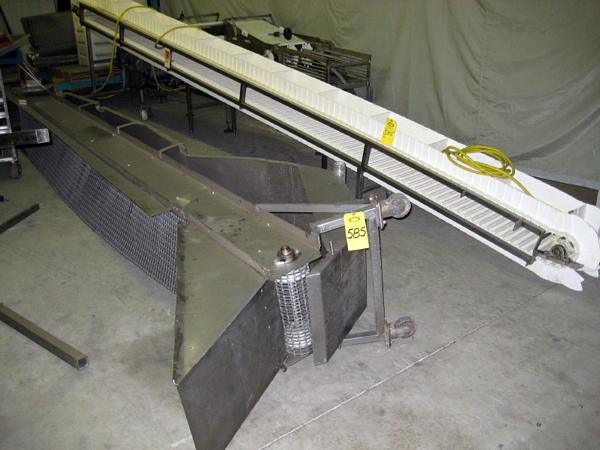 eyor w/s.s. chain belt, 9" X 16' intralox flighted belt