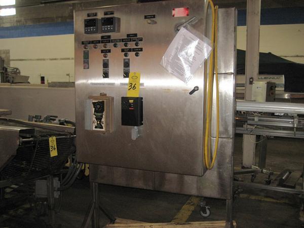 ons 4' W X 4' L, overall dimensions 60" W X 186" L, 18" W X14' 3" L chain belt, missing chains,