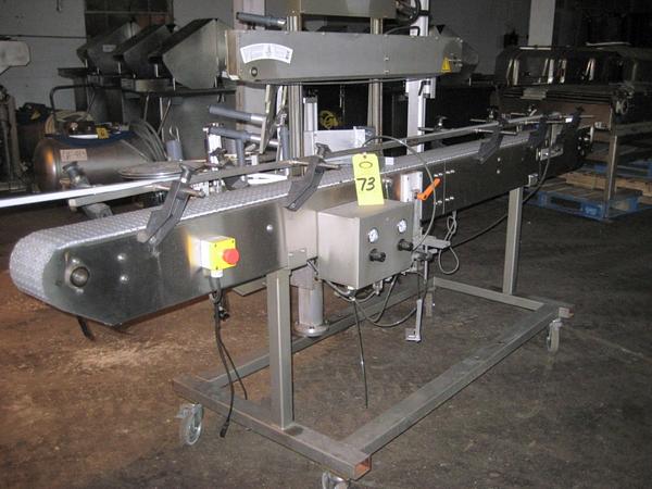 er Inline Labeler w/8" W X 10' L conveyor, on wheels