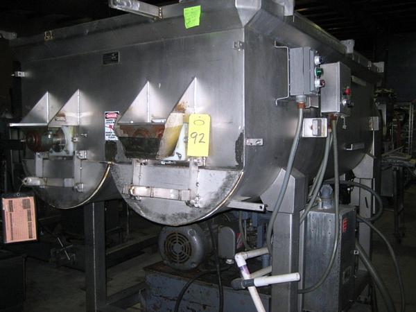 ual end discharge, 7 paddles per shaft w/hydraulic power pack, tub size 53" X 87" L X 32" deep,