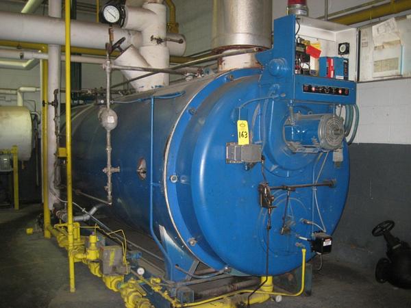 , Ser. #L-82994, max pressure 150 PSI, input 8369000 BTU, natural gas fired, 230 volts, 60 hertz,