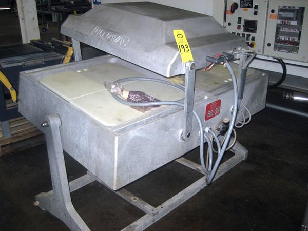 ger, Ser. #2636, 240 volt, 60 Hertz, 3 phase, 27" seal bars,  8" clearance, gas flush, no vacuum
