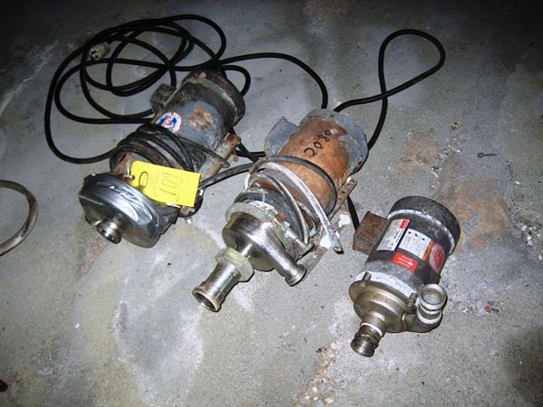 (1) Tri Clover C216 2 HP, (1) 
 G & H, & (1) Teel Pumps