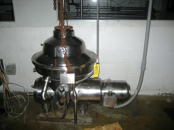 . Clean-In-Place Separator includes infeed, discharge, & back pressure air valve assembly, water