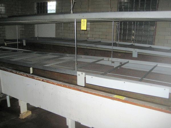 loor mount design w/inlet flume, 1700 gallons, 23' L x 5' W x 2' deep x 3' H, dimensions of inlet
