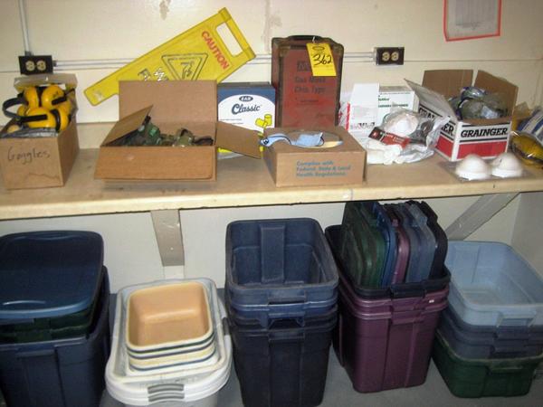 safety glasses, ear protectors, dust masks & safety harnesses