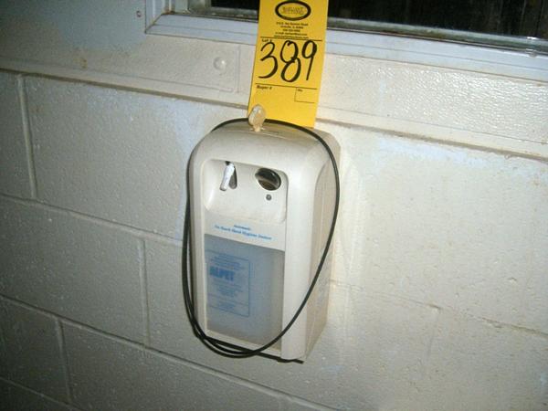 . Wall Mount Jug Style, & (2) Automatic Wall Mount Sanitizers Throughout Plant