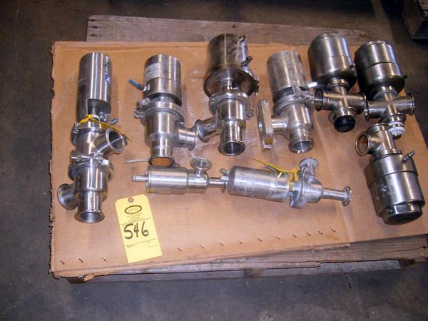2" Divert, S.S. Products 2" Stop and (4) APC 2" and 1 1/2" Valves and (2) Tri Clover