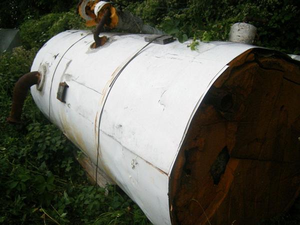 ical design with boil out coil,  48" dia X 120" deep, approximate overall height with legs is