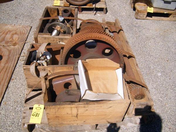 d End Parts on 8 Pallets, inlcuding (5) crank shafts & gears, (2) shaft without gears, approx. (