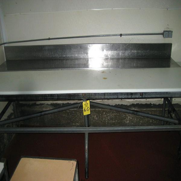 /2" poly top, 15 1/2" s.s. top, 6" backsplash