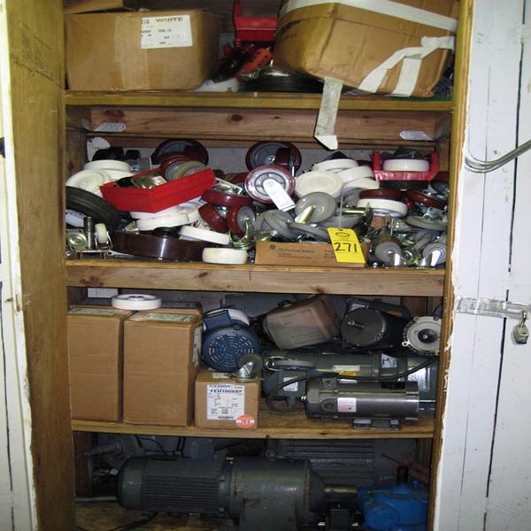 many are new), Various Size Castors, Wheels, Oils Systems, Misc. Light Bulbs, A.O. Smith & Baldor