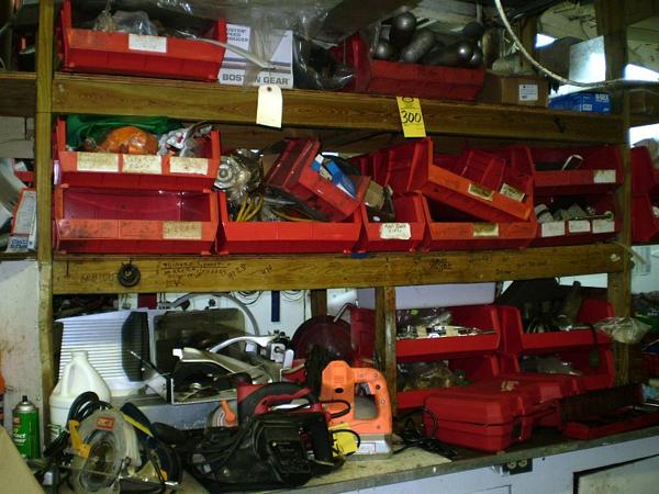 Pulleys, Safety Glasses, Gloves, 1/2" X 1/2" Rubber Seal, Tape Machine Parts, Gearbox, Mask, Misc.