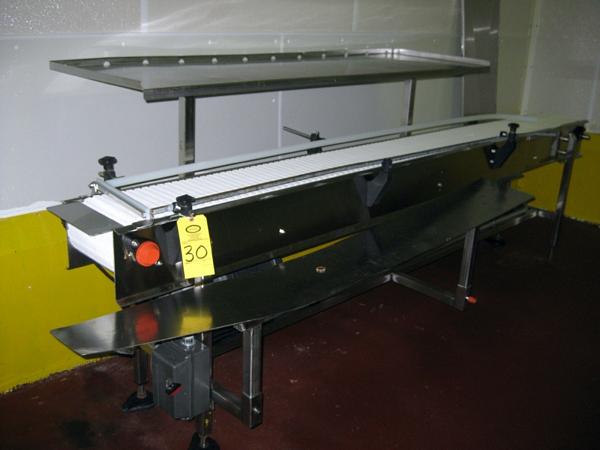 W X 10' L intralox belt & 22" W X 6' L s.s. pack-off table