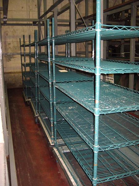 L w/6 shelves & (22) spare shelves