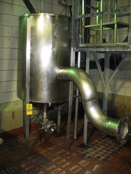 cone bottom, 3 "  bottom outlet, "Flume Hopper"