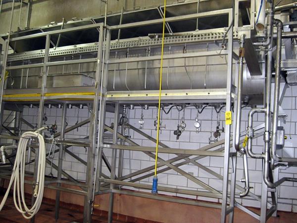312, 36" Diam. Screw X 20' L, steam injected, 3" bottom port, w/s.s. exhaust hood, surrounding