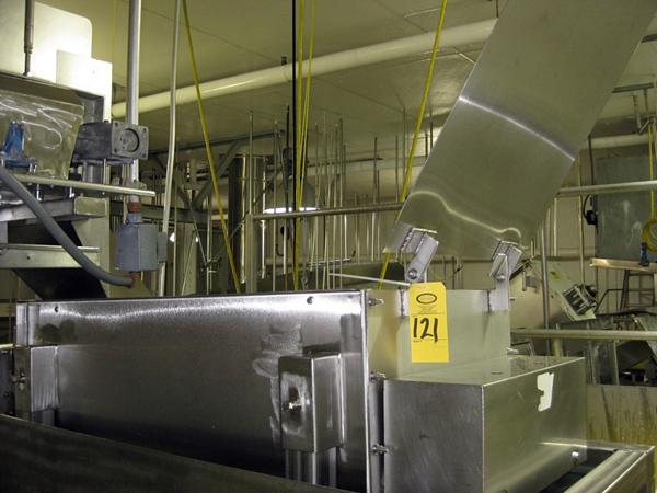 safety grid, electric wash down drive, mounted on overhead platform, 8" W X 10" L center end