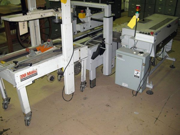 Corner Applicator, 3M Mdl. 28600 Tape Machine w/bottom tape head, 3M Auxiliary Mdl. CTD2000L