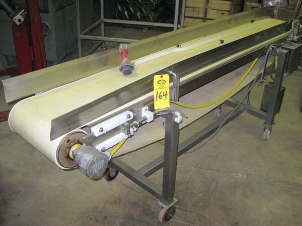 belt, 1/2 h.p. power roller driver motor, s.s. side  guides, on wheels  **Located In Yorkville, IL