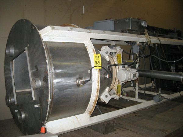 0183, s.s. live bottom feed hopper w/3/4 h.p. Baldor motor, electronic vibrator motor mdl. CD3/18/