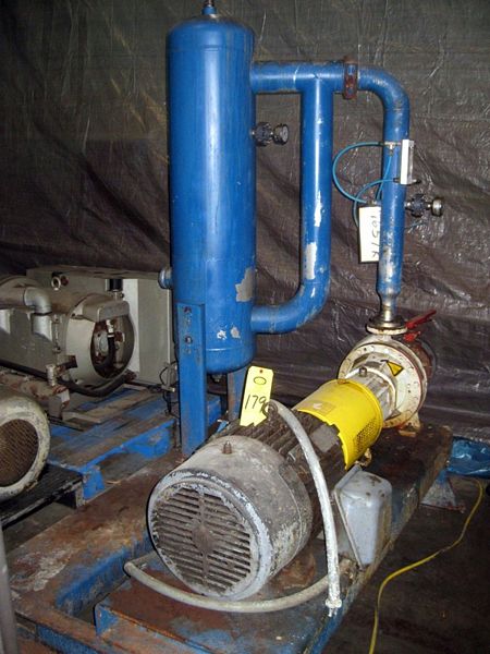 , 25 h.p. Siemens motor, 3530 RPM, Ahlstrom Mdl. APT22-1BN-3530 pump, max. temp. 150º F, design WP