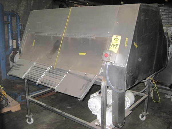 s spaced 12" apart, (4) s.s. conveyors, 10" W X 40" L w/1" H s.s. flights, spaced 17 1/4" apart, 1/2