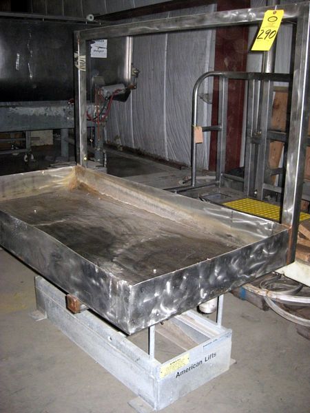 W X 60" L w/centered end drain, hydraulic