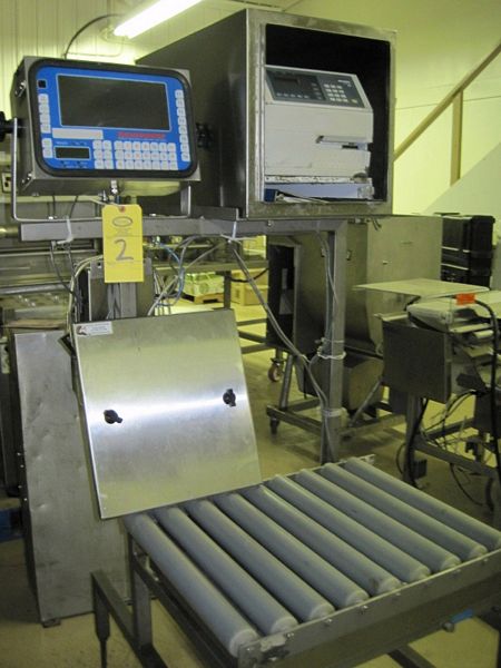 4" s.s. top w/roller for boxes & U.I.B. Mdl. Easy Coder 501E Label Printer, 120 volt, single